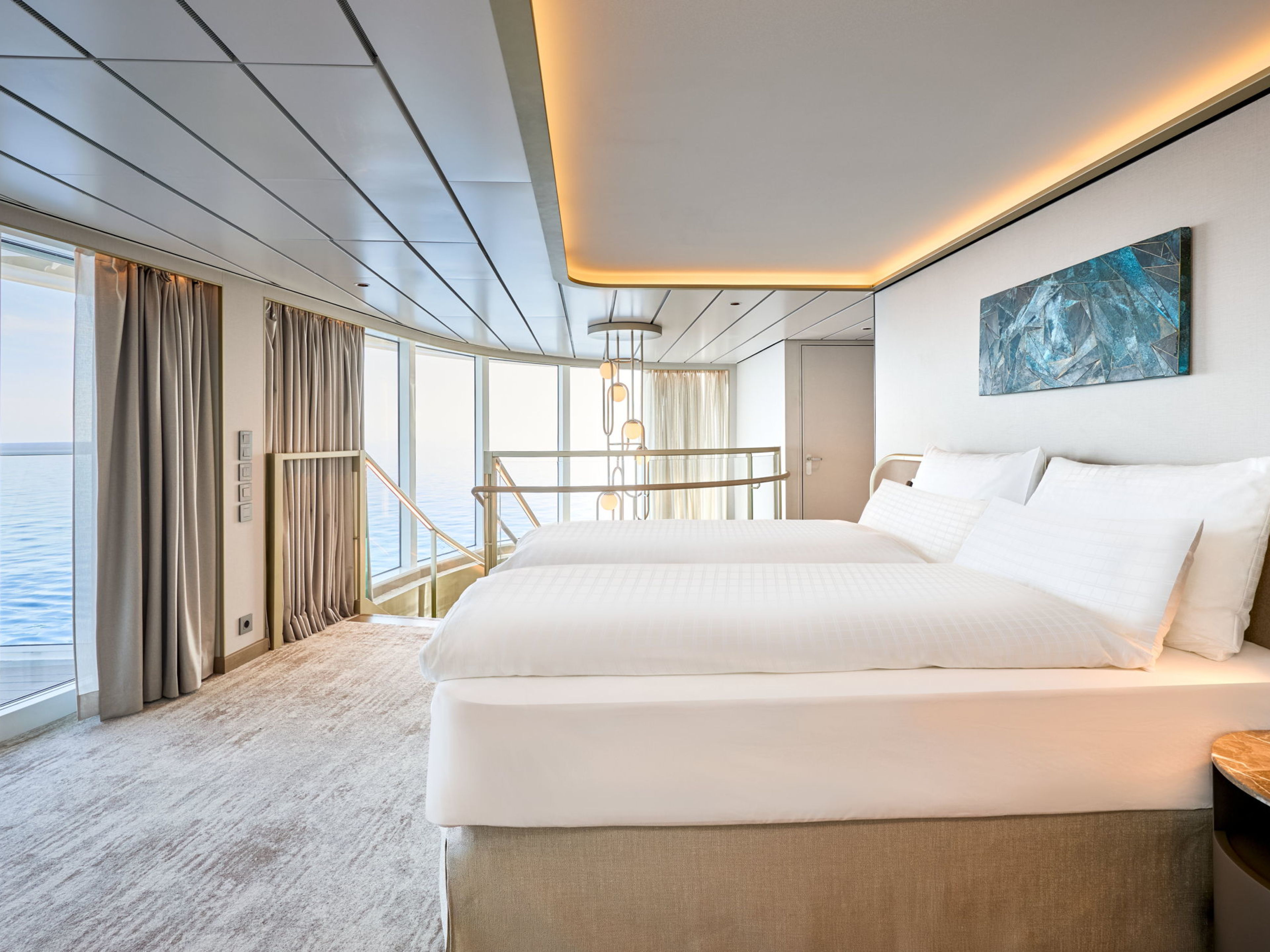 Schlafzimmer OG Große Freiheit Suite auf der Mein Schiff Flow Schlafzimmer OG Große Freiheit Suite auf der Mein Schiff Flow