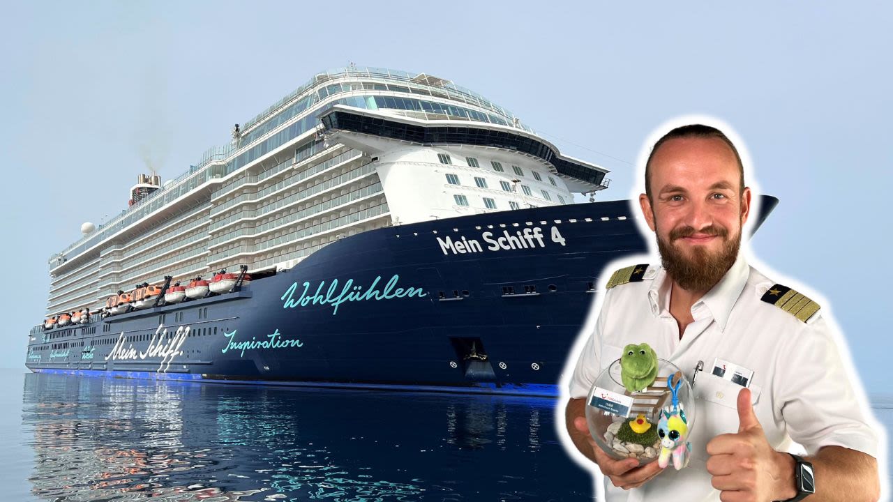 Kreuzfahrtschiff der Mein Schiff® Flotte, Mann mit Daumen hoch.