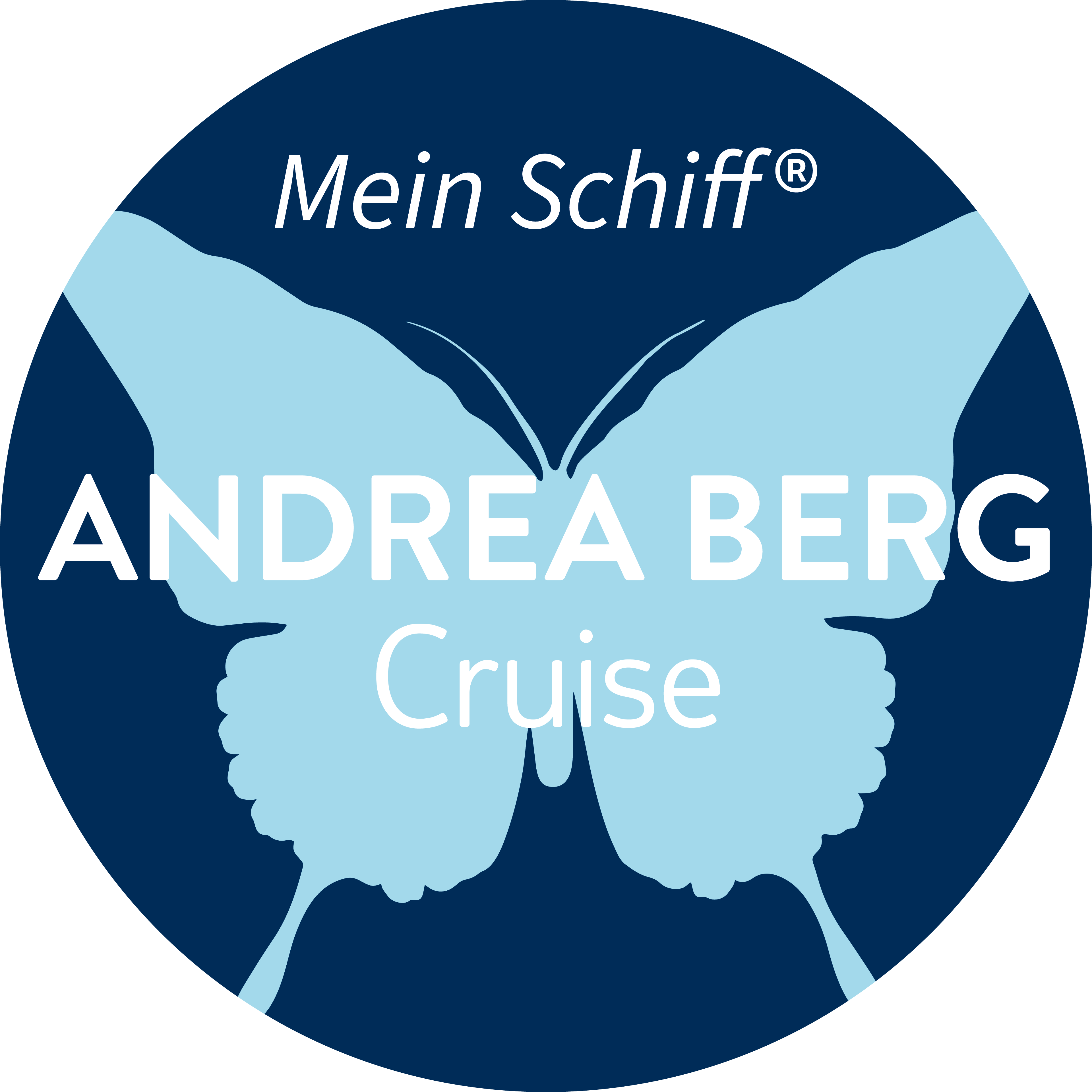 Blauer Schmetterling mit "Andrea Berg Cruise" Text. Blauer Schmetterling mit "Andrea Berg Cruise" Text.