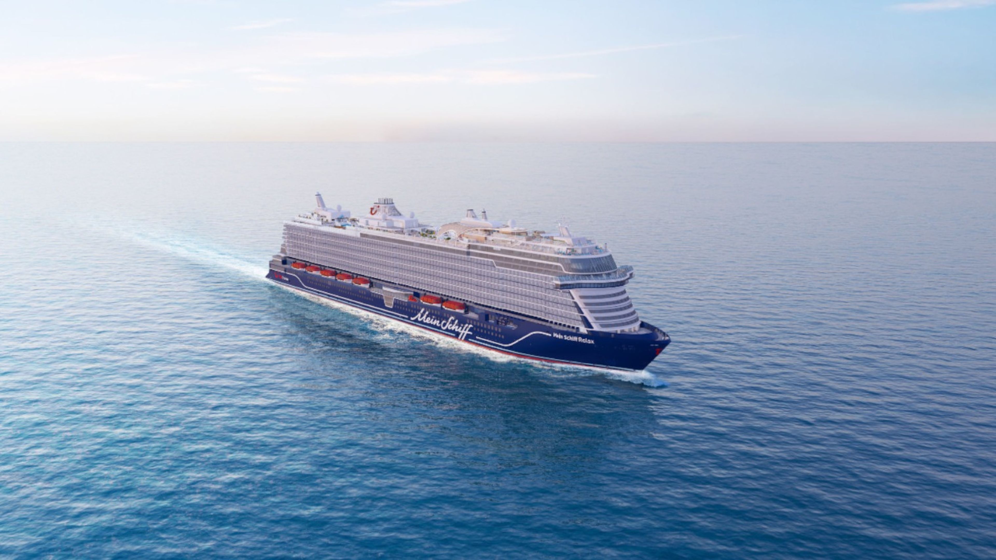 Kreuzfahrtschiff der Mein Schiff® Flotte auf offenem Meer. Kreuzfahrtschiff der Mein Schiff® Flotte auf offenem Meer.