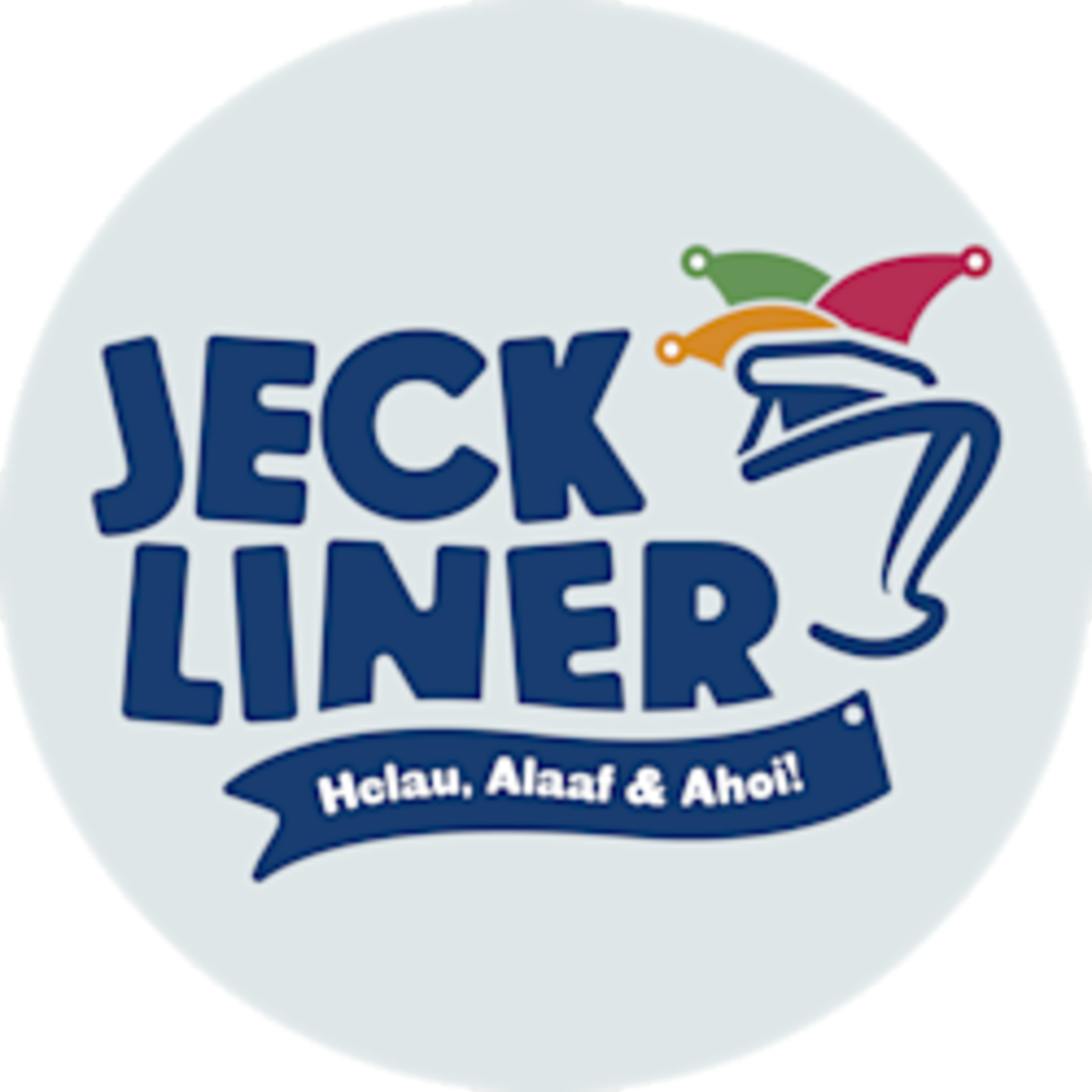 Jeck Liner Logo mit Narrenkappe und Slogan "Helau, Alaaf & Ahoi!". Jeck Liner Logo mit Narrenkappe und Slogan "Helau, Alaaf & Ahoi!".