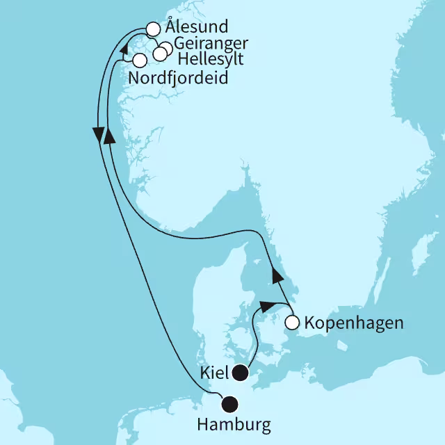 Norwegens Fjordwelten - ab Kiel/bis Hamburg