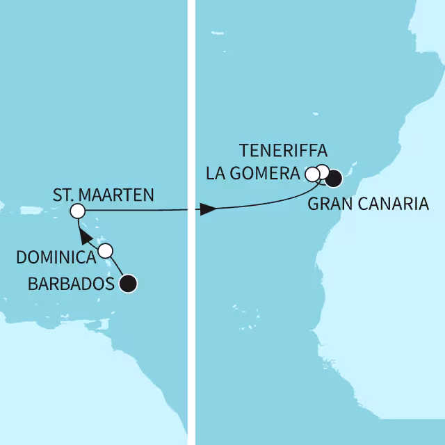Transatlantik - ab Bridgetown/bis Las Palmas