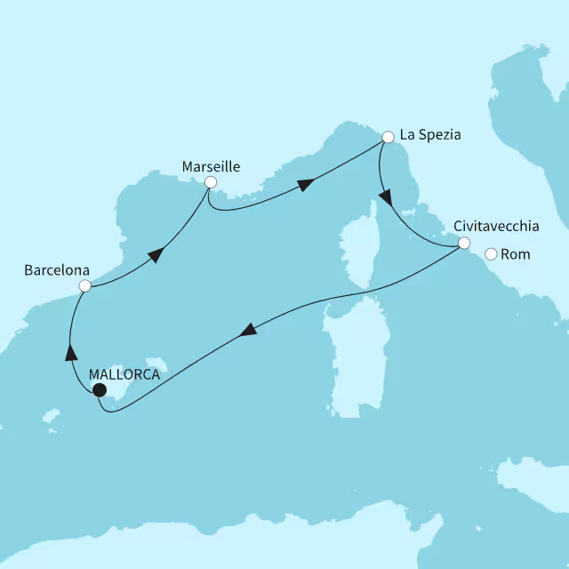 Höhepunkte des Westlichen Mittelmeers - ab/bis Palma