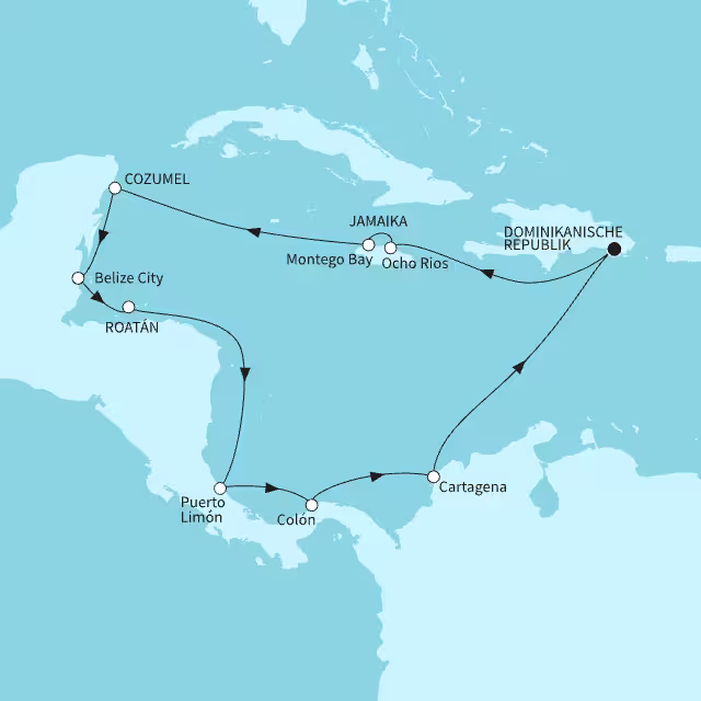 Jahresauftakt in Mittelamerika - ab/bis La Romana