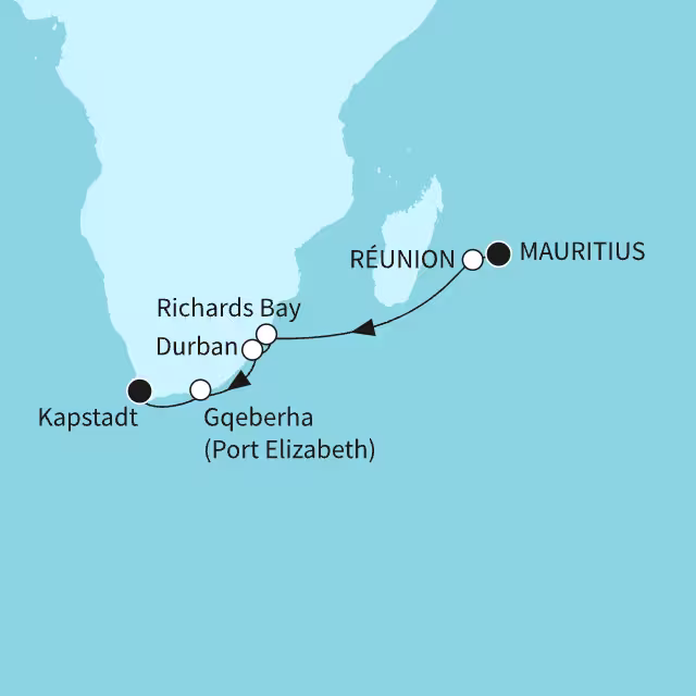 Südafrika und Inselparadiese - ab Port Louis/bis Kapstadt